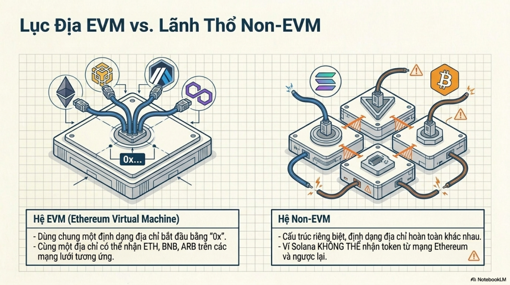 Bản Đồ Hệ Sinh Thái Ví: EVM Và Non-EVM